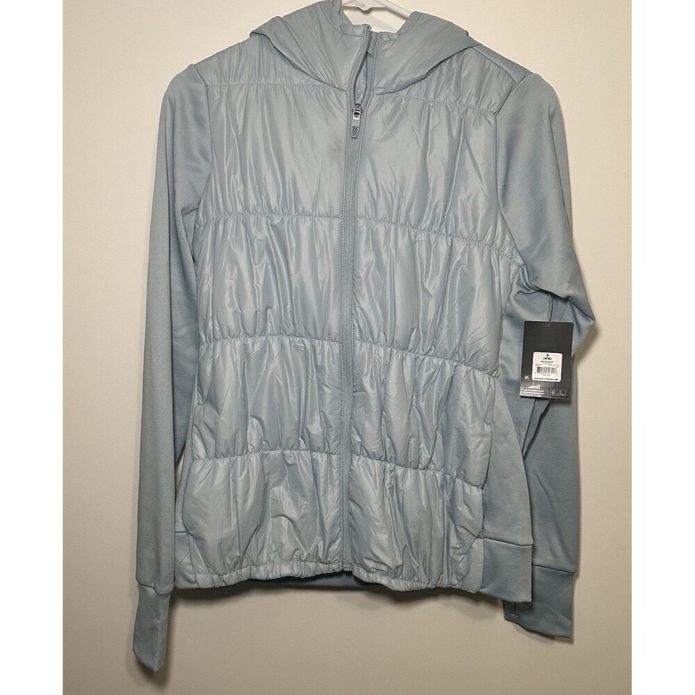 Avia Women’s Quilted Jacket Light Blue Zipper Hoodie S 4/6 New With Tags